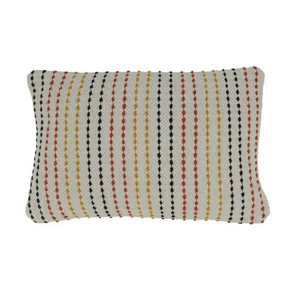 12 x 20 in. Woven Stripe Poly-Filled Oblong Pillow, Multi Color