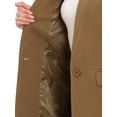 thumbnail image 5 of Winter Overcoat for Women's Notched Stand Collar Long Sleeve One Buttoned Mid-Length Coat Outerwear M Khaki, 5 of 6