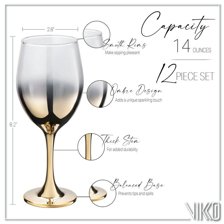 Vikko Décor Wine Glasses, Light Gold Wine Glass, 14 Oz Fancy Wine Glasses  With Stem For Red And Whit…See more Vikko Décor Wine Glasses, Light Gold