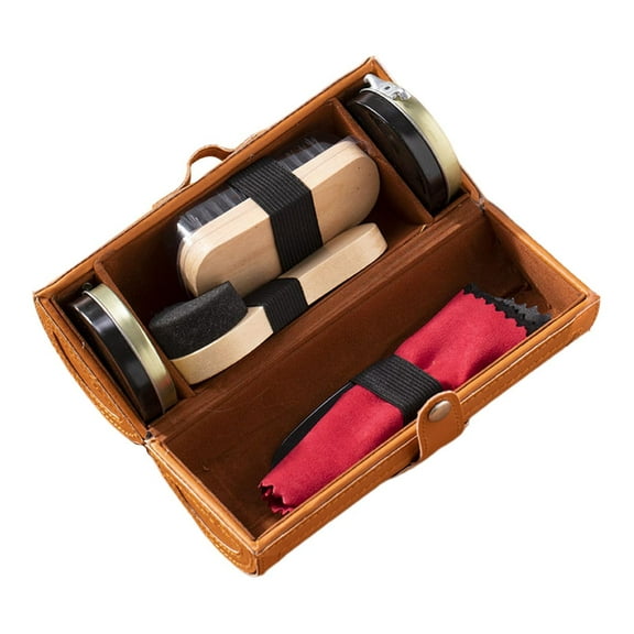 menolana Shoe Care Kit Polishing Tool for Men Black and Colorless Cream Shoe Cleaning Kit 7pcs Set