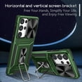 thumbnail image 5 of for Samsung Galaxy S23 Ultra Armor Case Stand, [Built in Kickstand & Slide Camera Cover] Military Grade Drop Protection Shockproof Hard PC Heavy Duty Bumper Phone Case, Darkgreen, 5 of 10