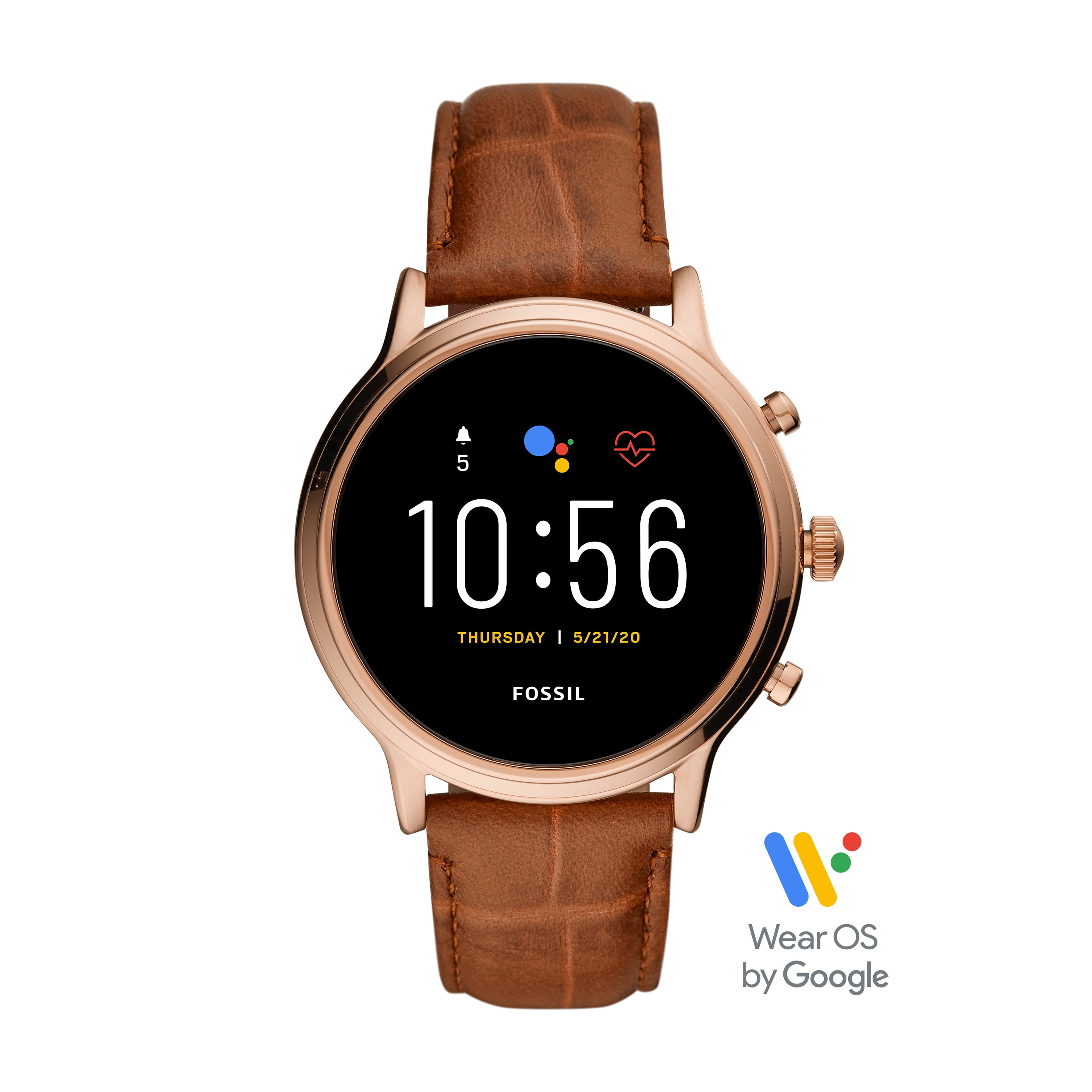fossil gen 5 smartwatch julianna hr blush leather