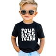 thumbnail image 2 of Retro Four Ever Young Shirt for Boys & Girls Groovy 4th Birthday T-Shirt for Kids Black Shirt 3T, 2 of 5