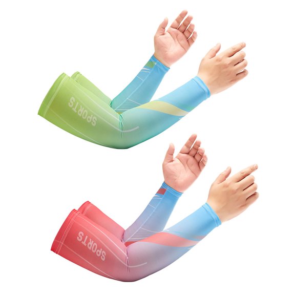 2 pairs of summer sunscreen gloves, anti-ultraviolet arm protection, outdoor sports ventilation arm sleeve