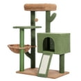 thumbnail image 4 of Pefilos 41" Cute Cactus Cat Tower Cat Tree with Cozy Condo for Indoor Cats, Cat Climbing Stand with Soft Hammock, Green, 4 of 8