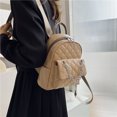 thumbnail image 3 of Mochilas Moda Rhombus Cuero Mujer Estudiante Hombro escolar (Caqui) Likrtyny Para Estrenar, 3 of 9