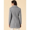 thumbnail image 4 of Abrigo De Botones Con Cuello Chal Con Muescas Para Mujer Abrigo De Invierno Largo De Un Solo Pecho Con Bolsillos Gris L, 4 of 6