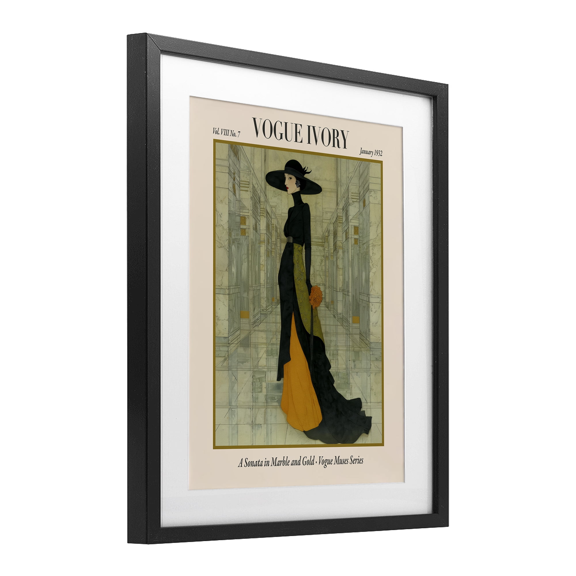 Stupell Industries Ivory Hall Magazine Black Framed Print Under Glass, design by A Barefoot Stylist