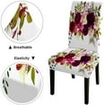 thumbnail image 5 of Chair Seat Covers Set of 6 Washable Parsons Chair Cover for Home,Hotel,Banquet Watercolor Boho Burgundy Red Magenta White Pink Floral Bouquet Flowers, 5 of 5