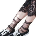 thumbnail image 3 of Uooqdmx Sheer Socks, Lace Socks, Breathable Socks Women, Fashion Silk Stockings Solid Color Socks, See Through Socks, Black One Size, 3 of 3