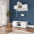 thumbnail image 3 of Bowery Hill 48W Shoe Bench with Doors and Shelf in White - Engineered Wood, 3 of 7