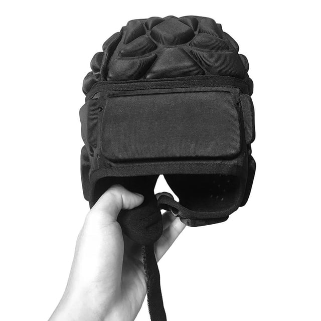 Casco de rugby con esponja , protección para la cabeza, anticolisión, negro shamjiam Cabeza de rugby