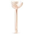 thumbnail image 3 of ANGARA Trillium Freshwater Cultured Pearl Solitaire Ring in 14K Rose Gold for Women | June Birthstone, Birthday, Anniversary, Jewelry Gift for Women | Pearl Ring, 3 of 8