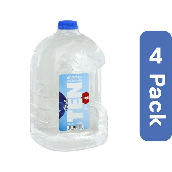 Ten Water Spring Water Alkaline Gallon 128 fl oz (Pack Of 4)