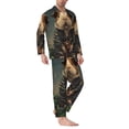 thumbnail image 2 of KLL Lotus Leaf Starry Sky Guinea Pig Sleepwear Mens Flannel Pajamas,Long Cotton Pj Set, 2 of 7