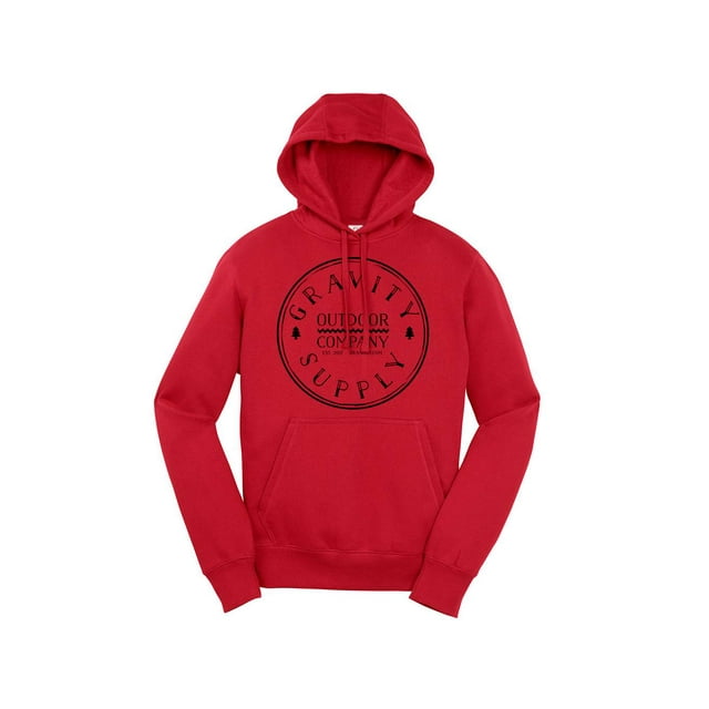 Gravity Chandail à Capuche Extérieur - Logo Noir - Rouge Vif - TG