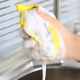 thumbnail image 4 of 5 Pcs Double-Sided Kitchen Sponges for Dishes,Round Scrubbing Pads with Steel Wire Nylon and High Elasticity Sponge,Non Scratch Cleaning Pads with Hanging Loop for Dishes,Pots,Sinks,Z0-Yellow, 4 of 9