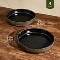 thumbnail image 5 of Famiware 4 Pieces 8.1" Stoneware Pasta Bowls, Microwave & Dishwasher Safe, Black Gold, 5 of 6