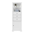 thumbnail image 4 of Bellemave Triangle Tall Storage Cabinet with Adjustable Shelves and 3 Drawers Corner Bathroom Cabinet Freestanding Wooden Cabinet Storage Organizer Floor Cabinet, White, 4 of 12