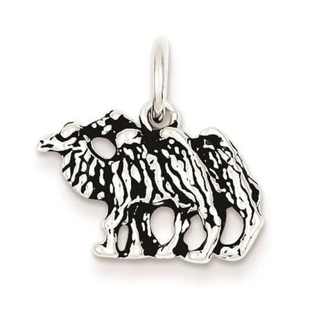 925 Sterling Silver Antiqued Camel Open-back 13mm x 17mm Charm Pendant
