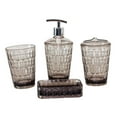 thumbnail image 3 of 4x Dispensador de jabón, soporte para cepillo de dientes, artículos esenciales para apartamentos, moderno, juego de accesorios de baño, vaso para enju gris, 3 of 8