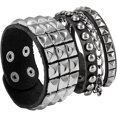 thumbnail image 2 of Punk Bracelet for Men Women - Goth Leather Wristband with Metal Studded for Party, 2 of 6