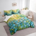 thumbnail image 3 of Manfei Blue Flowers Girl Bedding Comforter Set 7pcs,Spring Garden Queen Bedding Sets Super Cozy,Abstract Oil Painting Queen Sheet Sets,Ultra Soft Home Decor,Reversible, 3 of 8