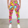 thumbnail image 2 of Men's Graphic Printed Joggers Sweatpants Casual Workout Pants Sports Trousers for Gym Running Yellow XL, 2 of 4
