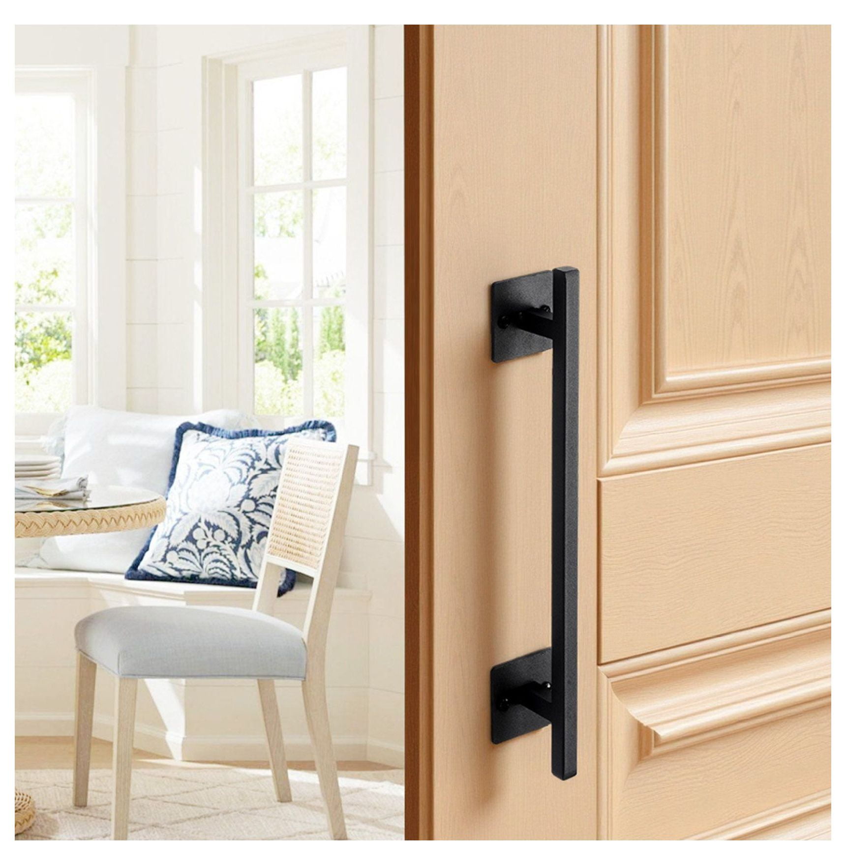 Barn Door Handle 12.6 inch, Rustic Gate Pull, Heavy Duty Carbon Steel Fence Handle, Indoor Outdoor Door Hardware, Garden Shed Gate Latch Replacement