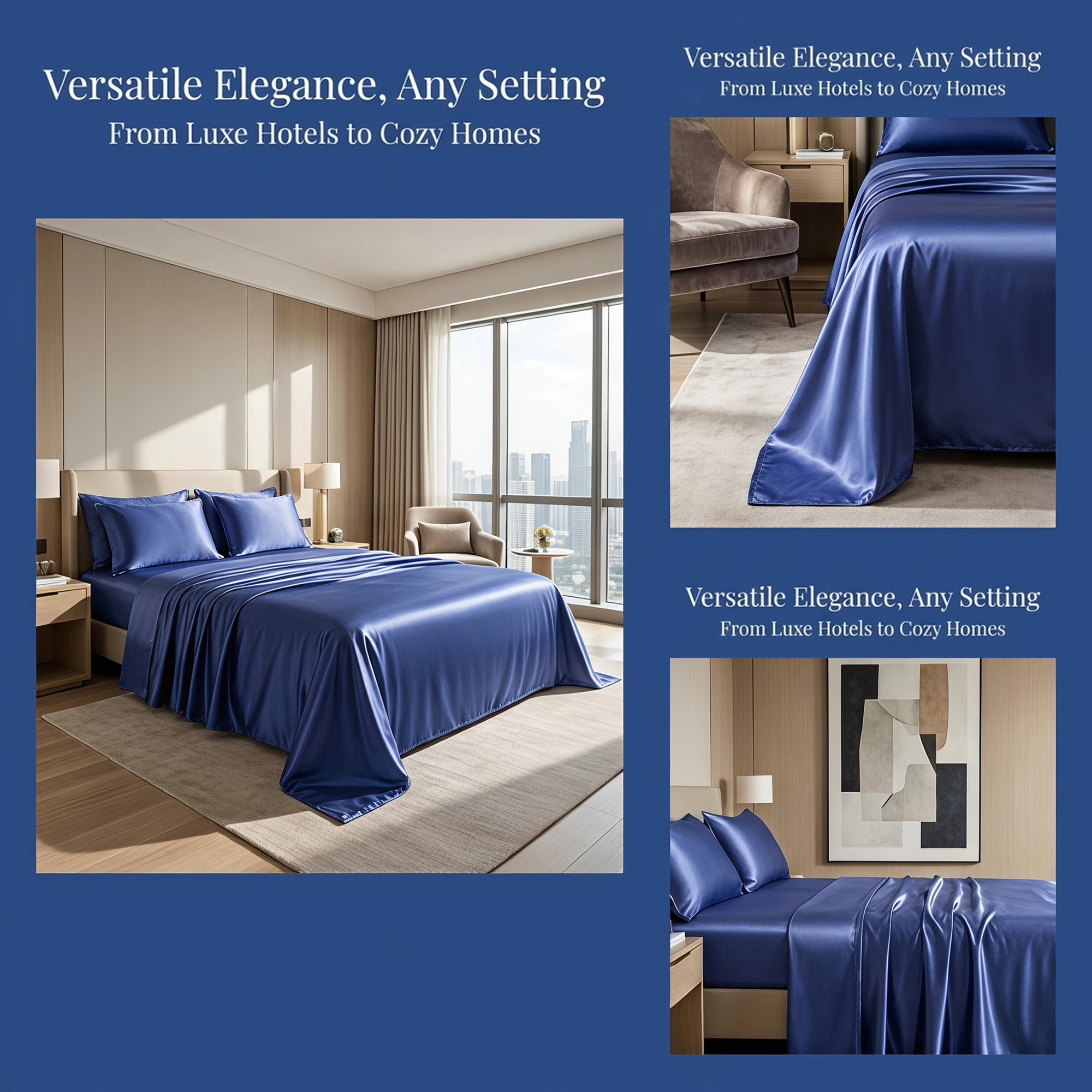 Unique Bargains Microfiber Gauze Bed Sheet Flat Sheet Bedding Royal Blue 66"x88"