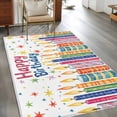 thumbnail image 2 of Happy Birthday Area&nbsp;Rug 4x6ft Colorful Candles Non-Slip&nbsp;Washable Square&nbsp;Rugs Soft Felt Indoor Floor Mat for Bedroom Kitchen Living Room Bathroom, 2 of 9