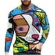 thumbnail image 1 of Camiseta de diario unisex para hombre, estampado gráfico en 3D, estampado cruzado, manga larga, blusa informal Pompotops oipoqjl6927, 1 of 3