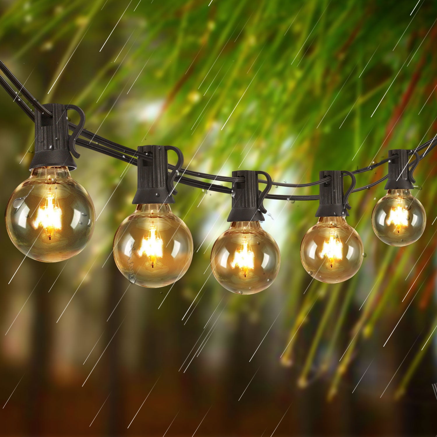 Outdoor String Lights, 50 Ft G40 Globe Patio Lights with 50 Edison Glass Bulbs(4 Spare