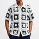 thumbnail image 1 of Ceisia Men's Summer Granny Square Floral Patchwork Open Knit Short Sleeve Button Down Cardigan Multicolor XL Gifts, 1 of 9