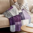 thumbnail image 4 of Throw Blanket for Couch Oil Painting Soft Fleece Flannel Blankets Cozy Lightweight Blanket for Home Sofa Living Room Purple Gray Abstract Bed Throws 50" x 60", 4 of 9