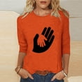 thumbnail image 2 of Camisetas de Manga Corta para las Mujeres Impreso Cuello Redondo Casual Top, Imitación de la Tela Del Estante para el Hogar Diario Cómodo Cuatro Estaciones de Uso, 2 of 4