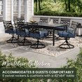 thumbnail image 4 of Hanover Montclair 9-Piece All-Weather Outdoor Patio Dining Set, 8 Swivel Rocker Chairs with Comfortable Seat and Lumbar Cushions, 84"x42" Stamped Rectangle Table, MCLRDN9PCSW8-NVY, 4 of 14