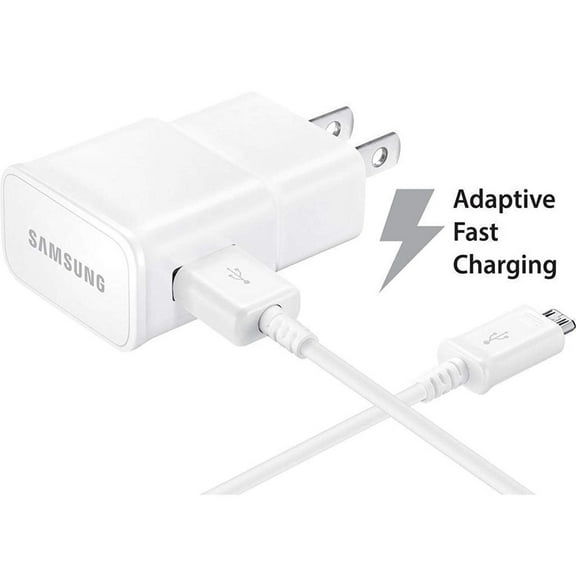 Samsung Galaxy Tab E 9.6 Adaptive Fast Charger Micro USB 2.0 Cable Kit! [1 Wall Charger + 5 FT Micro USB Cable] Adaptive Fast Charging uses Dual voltages for up to 50% Faster Charging! Bulk Packaging