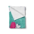 thumbnail image 2 of Angel Wings Soft Flannel Fleece Throw Blanket, Flying Cupid Carrying Big Heart Happy Valentines Day Design, Cozy Plush for Indoor and Outdoor Use, 50" x 70", Turquoise Marigold, by Ambesonne, 2 of 6