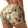 thumbnail image 1 of Fotbe Wine Shorts Sin Costuras – Shorts Deportivos de Cintura Alta para Mujer, Elásticos para Gimnasio, Yoga, Running o Ciclismo-Large, 1 of 8