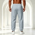 thumbnail image 4 of Loose Sweatpants For Men Elastic Drawstring Waist Casual Trousers Solid Color Ribbed Cuffs Jogger Pants With Side Pockets, 4 of 5