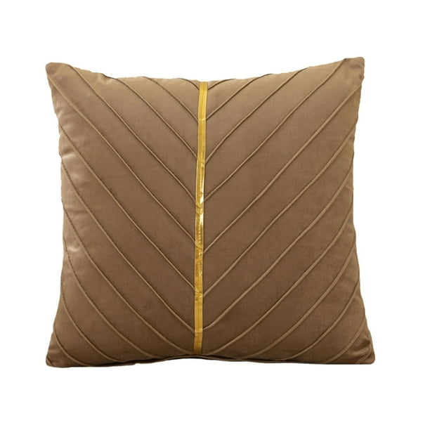 Lujosa funda de cojín de terciopelo de 45 x 45 cm con detalles dorados para sofá cama y salón