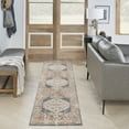 thumbnail image 3 of 8' Denim Blue Oriental Power Loom Distressed Washable Runner Rug, 3 of 7