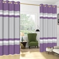 thumbnail image 5 of Nanqianyi Purple Grey Blackout Curtains with Grommet Top Room Darkening Thermal Insulated Window Drapes for Living Room, (2 Panels, 42W x 63L Inch), 5 of 9