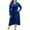 Blue, variant on Womens Long Sleeve Dresses V Neck Plus Size Dress Casual Fall Winter Solid Color Dress