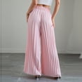 thumbnail image 5 of Utoimkio Pleated Wide Leg Palazzo Pants for Women Ruffled Paperbag Waist Drawstring Tie High Waist Flowy Casual Vacation Trousers with Side Hand Pockets, 5 of 6