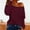 #190-Wine, variant on Wowcloth Women's Long Sleeve Off-Shoulder T-shirt, Solid Color, Casual Comfort for Everyday Use