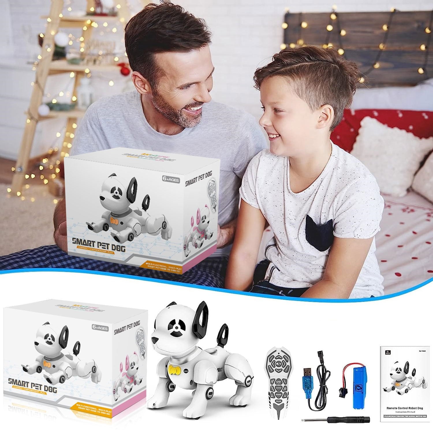 RC Robot Dog Toy, Programmable Smart Interactive Robot Dog Pet, RC Stunt Robot Dog Toy, Dog Imitation Animal Music Dance Handstand Push-Up Follow Function, For Kids Boys & Girls (1PCS)