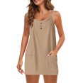thumbnail image 2 of Miqool Womens Rompers Summer Casual Loose Sleeveless Overalls Spaghetti Strap Shorts Jumpsuit Beach Vacation Outfits with Pockets, 2 of 8