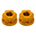 thumbnail image 1 of 2 Tuercas de Eje para Cubo de Rueda de Bicicleta, Pernos de Cubo de Rueda Delantera, Tuerca de Eje Sólida M9 Confiable, Tuerca de Eje con Brida para B Oro, 1 of 8